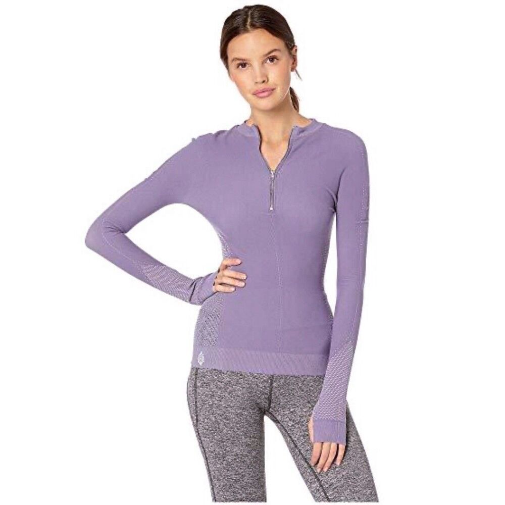 Free People Movement Honeycomb Midlayer Seamless Long Sleeve Active Top Size S